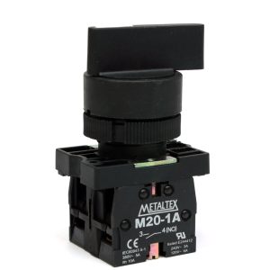 CHAVE SELETORA PLÁSTICA KNOB LONGO - 3 POS. - 2NA - P20SHR4-B-2A - METALTEX