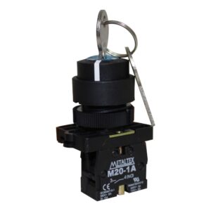 P20KNR2-B-1A - SELETORA C/CHAVE 22MM PLÁSTICO - 2 POS. FIXAS 90G - 1NA