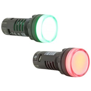 INDICADOR 22MM LED BICOLOR VERM/VERDE 24VCA/CC - L20-AB7-RG - METALTEX