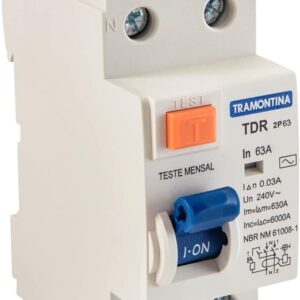 INTERRUPTOR DR TDR-2P63 CLASSE AC 1P+N 63A 30MA 6KA - 58014072 - TRAMONTINA