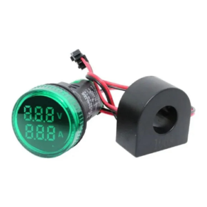 VOLTIMETRO/AMPERIMETRO DIGITAL 22MM - VERDE - 50 A 265VCA/0-100A - VA20-2G - METALTEX