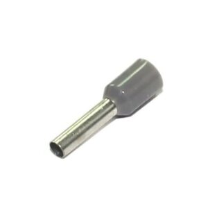 TERMINAL TUBULAR 4MM LONGO - CINZA (EMB. 100 PÇ)
