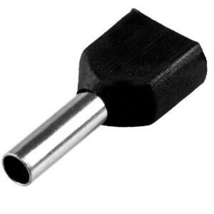 TERMINAL TUBULAR DUPLO 2X1,5MM - PRETO (EMB. 100 PÇ)