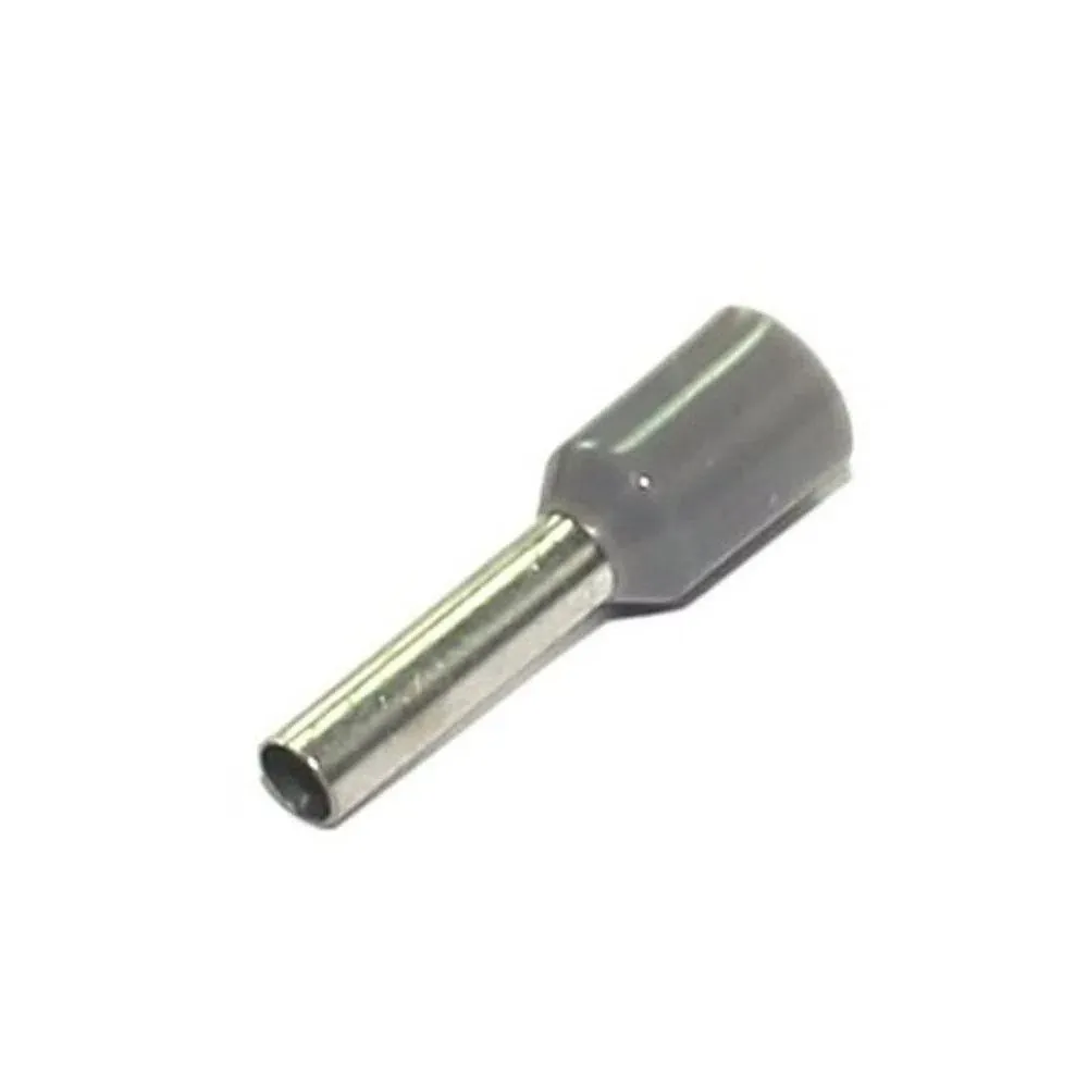 TERMINAL TUBULAR 4MM LONGO - CINZA (EMB. 100 PÇ)